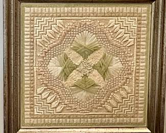FRAMED INTRICATE CROSS-STITCH/NEEDLE WORK