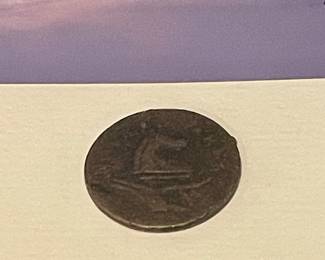 SMALL FRAMED/MATTED PRINT WITH NEW JERSEY CENT