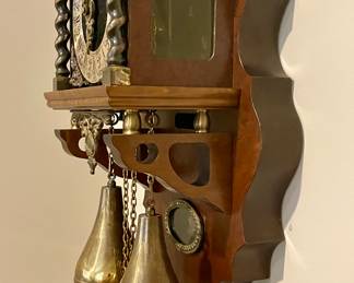 ZAANSE VINTAGE ANTIQUE DUTCH OLD WALL CLOCK, 8 DAY (WARMINK WUBA FREESIAN ERA)