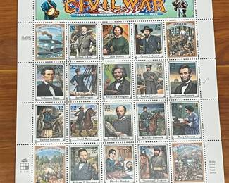 CIVIL WAR STAMP SHEET