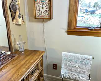 cross stitched clock