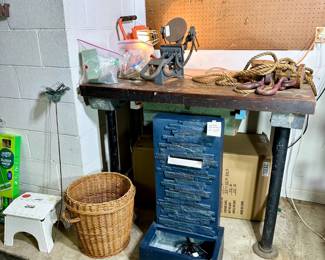 cascading water fountain with LED lights

