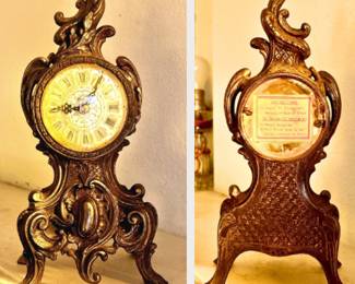 Vintage Ornate brass Clock