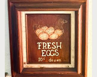 Vintage Farmhouse “Fresh Eggs” art