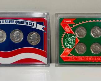 WWII Quarter Set and Buffalo Nickels