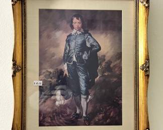 The Blue Boy Print in a gorgeous frame! Pinkie is there too in the same frame!