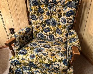 This chair rocks and has a built in footrest!