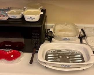 Vintage cooking ware, microwave, and more