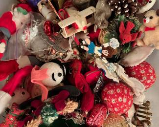 2 Bins full of ornaments...vintage and new all mixed together...be ready for a treasure hunt