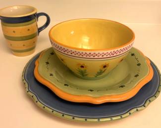 10 Place setting available of the Pfaltzgraff "The Secrets of Pistoulet" collection. Excellent condition.