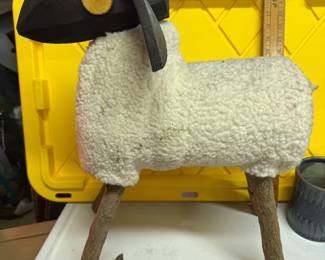 23" Wool and Wood Lamb, ear detached $10.00
