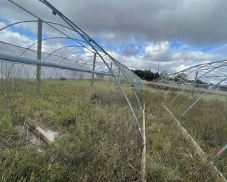 Greenhouse Farm Liquidation in Beasley Tx . Three greenhouses are already built, and additional materials are available to construct more.