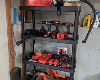 Craftsman shop vac, Black and Decker chainsaw, drills, power tools