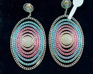 Swarovski Rainbow earrings w/matching bracelet 