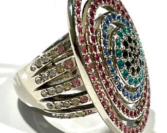 Swarovski Rainbow ring w/matching necklace & bracelet