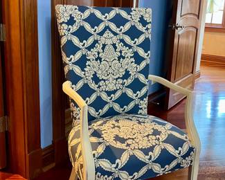 1 of 2 Matching Blue & White chairs 