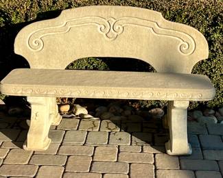 1 of 3 Matching Concrete benches - comes in 3 pc. - approx. 4'5" wide  by  3'5" high