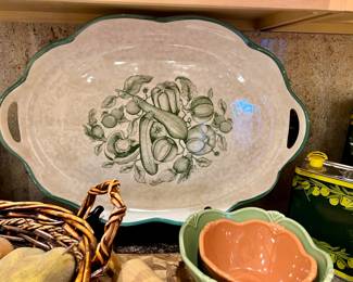 Vtg. Garantito per Alimenti hand painted ceramic serving platter - made it Italy 