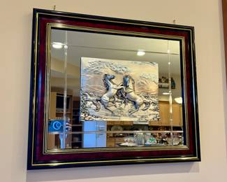 Vtg. Italian ARG Sterling silver 3D art horses plaque/sculpture by Creazioni Artistiche 