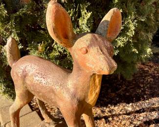 Concrete Fawn garden statue - 18" wide by 22" high