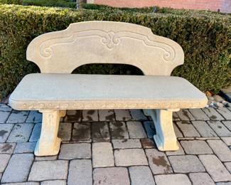 1 of 3 Matching Concrete benches - comes in 3 pc. - approx. 4'5" wide  by  3'5" high