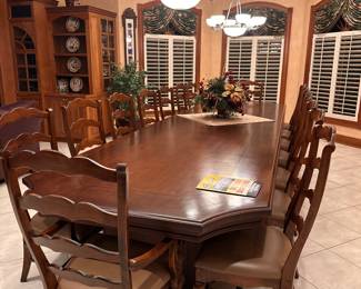 Custom made table for 16 - made by PIO - Exceptional quality millwork w/16 chairs and pads 
