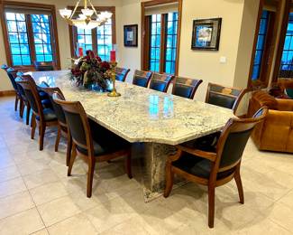 Custom made Granite table - seats 16 - w/pads - chairs can be sold separately 