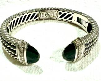DY - David Yurman  Sterling & Onyx cuff bracelet 