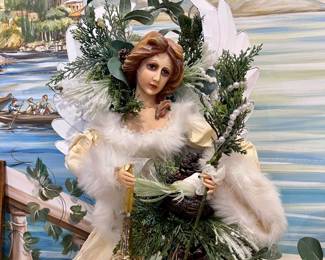 Beautiful White Christmas Angels - 34" tall