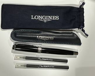 Longines pen w/case, pouch    & fillers 