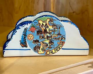Vtg. Calabria, Italy souvenir napkin holder 
