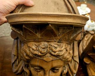 C. 1800 Italy, hand carved neoclassical mascaron set of two. Absolutely stunning must see!