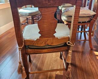 Tiger oak chair set w cane seats