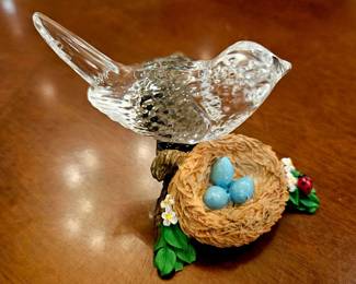 Waterford crystal bird with nest 