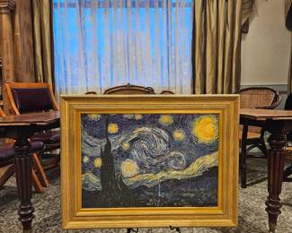 Museum quality Van Gogh replica oil painting "The Starry Night", beautiful frame