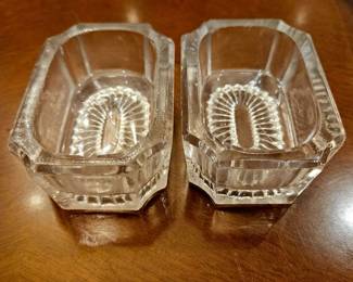 2 pressed glass master salt Cellars, EAPG