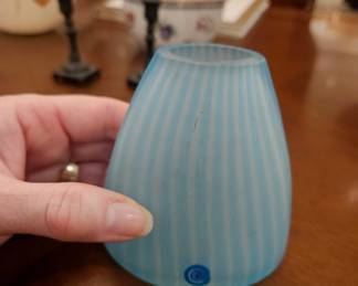 Frosted Murano bud vase