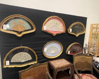 Collection of framed fans- $150 each, lovely framing