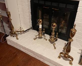 Brass andirons
