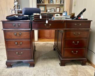 Leather topped desk - excellent lines