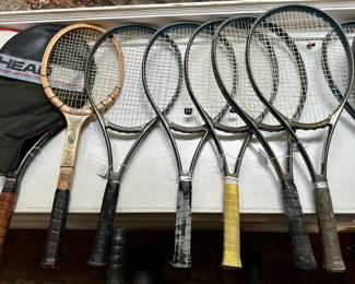 Tennis racquets of many makers