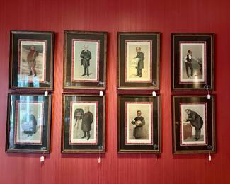 Collection of English lithographs beautifully framed