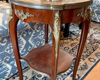 Louis XV Style Round Marble Topped Table