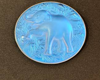 Vintage Lalique crystal elephant brooch