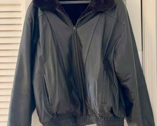 Lamb Leather Bomber w Sheared Beaver lining.