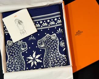 Hermes les leopards silk scarf bandana 