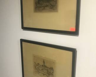 Framed etchings!