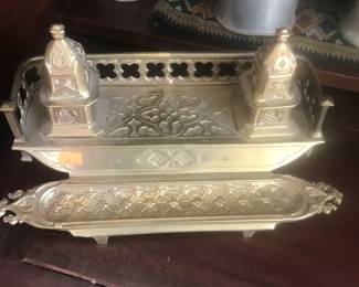 Brass inkwell!