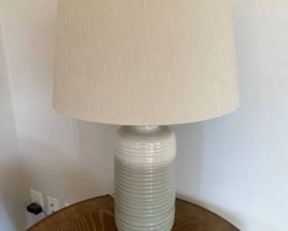Ceramic Blue/Gray Swirl Lamp with Shade