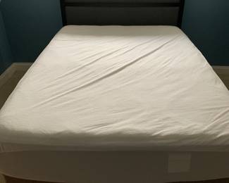 Contemporary Full Size Headboard with Metal Frame & Complimentary Mattresses